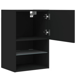 Meubles TV avec lumières LED 2 pcs noir 40,5x30x60 cm