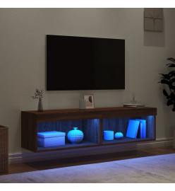 Meubles TV avec lumières LED 2 pcs chêne marron 60x30x30 cm