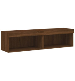 Meubles TV avec lumières LED 2 pcs chêne marron 60x30x30 cm