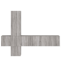 Unités murales TV 5 pcs sonoma gris bois d'ingénierie