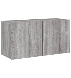 Unités murales TV 6 pcs sonoma gris bois d'ingénierie