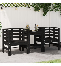 Chaises de jardin lot de 2 noir 61,5x53x71cm bois de pin massif