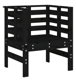 Chaises de jardin lot de 2 noir 61,5x53x71cm bois de pin massif