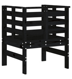 Chaises de jardin lot de 2 noir 61,5x53x71cm bois de pin massif