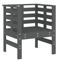 Chaises de jardin lot de 2 gris 61,5x53x71cm bois de pin massif
