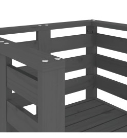 Chaises de jardin lot de 2 gris 61,5x53x71cm bois de pin massif