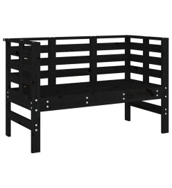 Banc de jardin noir 111,5x53x71 cm bois massif de pin