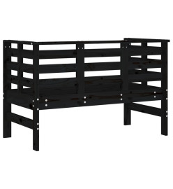 Banc de jardin noir 111,5x53x71 cm bois massif de pin