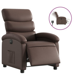 Fauteuil inclinable électrique Marron Similicuir