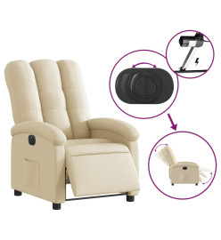 Fauteuil inclinable électrique Crème Tissu