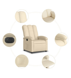 Fauteuil inclinable électrique Crème Tissu