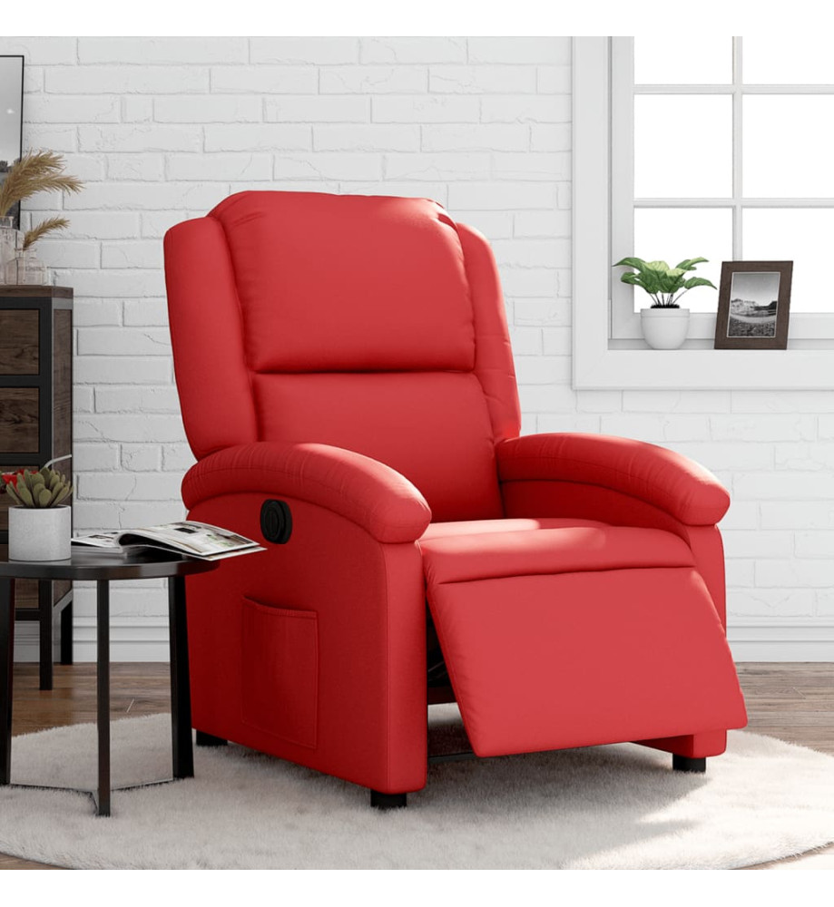 Fauteuil inclinable électrique Rouge Similicuir