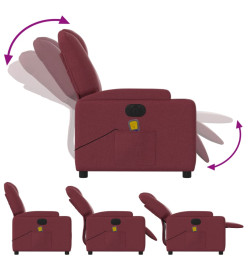 Fauteuil de massage inclinable électrique Rouge bordeaux Tissu