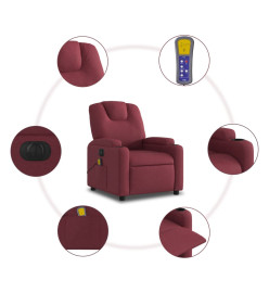 Fauteuil de massage inclinable électrique Rouge bordeaux Tissu