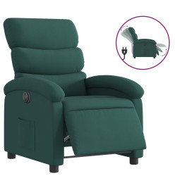 Fauteuil inclinable électrique Vert foncé Tissu