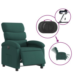 Fauteuil inclinable électrique Vert foncé Tissu