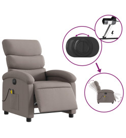 Fauteuil de massage inclinable électrique Taupe Tissu