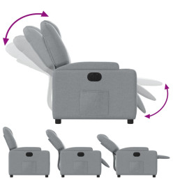 Fauteuil inclinable électrique Gris clair Tissu