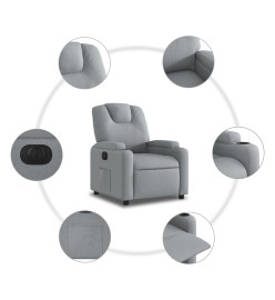 Fauteuil inclinable électrique Gris clair Tissu