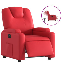 Fauteuil inclinable électrique Rouge Similicuir