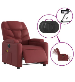 Fauteuil de massage inclinable électrique rouge bordeaux