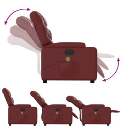 Fauteuil de massage inclinable électrique rouge bordeaux