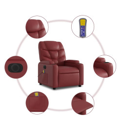 Fauteuil de massage inclinable électrique rouge bordeaux