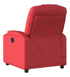 Fauteuil de massage inclinable électrique rouge similicuir