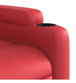 Fauteuil de massage inclinable électrique rouge similicuir