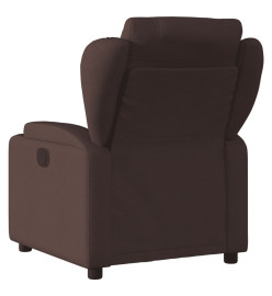 Fauteuil de massage inclinable électrique Marron foncé Tissu