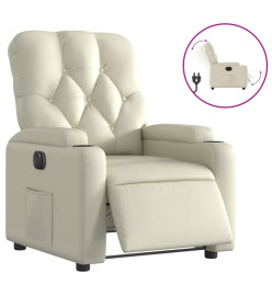 Fauteuil inclinable électrique Crème Similicuir