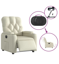 Fauteuil inclinable électrique Crème Similicuir