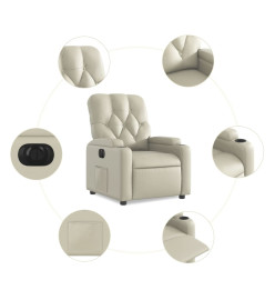 Fauteuil inclinable électrique Crème Similicuir