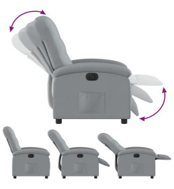 Fauteuil inclinable électrique Gris clair Tissu