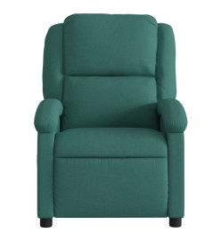 Fauteuil de massage inclinable électrique Vert foncé Tissu