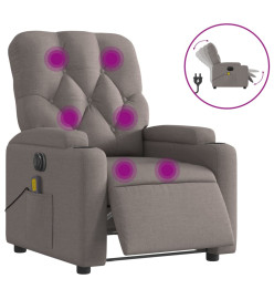 Fauteuil de massage inclinable électrique Taupe Tissu