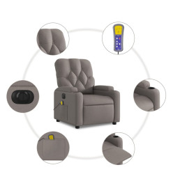 Fauteuil de massage inclinable électrique Taupe Tissu