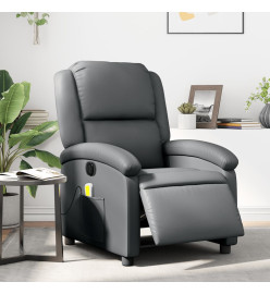 Fauteuil de massage inclinable électrique gris similicuir