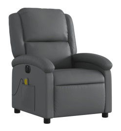 Fauteuil de massage inclinable électrique gris similicuir