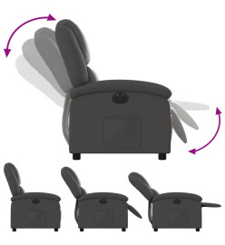 Fauteuil inclinable électrique gris cuir véritable