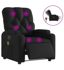 Fauteuil de massage inclinable électrique noir similicuir