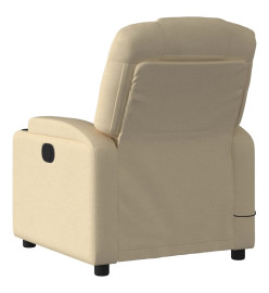 Fauteuil inclinable de massage électrique crème tissu