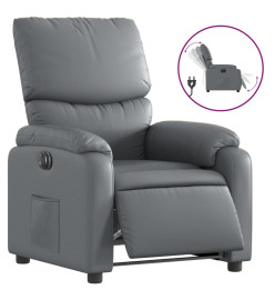 Fauteuil inclinable électrique Gris Similicuir