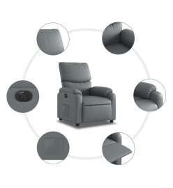 Fauteuil inclinable électrique Gris Similicuir