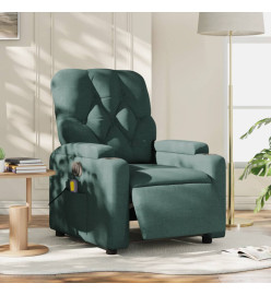 Fauteuil de massage inclinable électrique Vert foncé Tissu