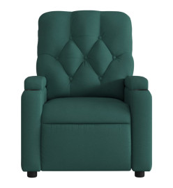 Fauteuil de massage inclinable électrique Vert foncé Tissu