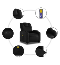 Fauteuil de massage inclinable électrique noir similicuir