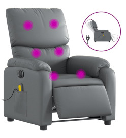 Fauteuil de massage inclinable électrique gris similicuir