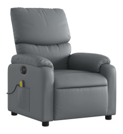 Fauteuil de massage inclinable électrique gris similicuir