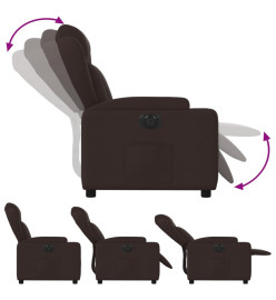 Fauteuil inclinable électrique Marron foncé Tissu